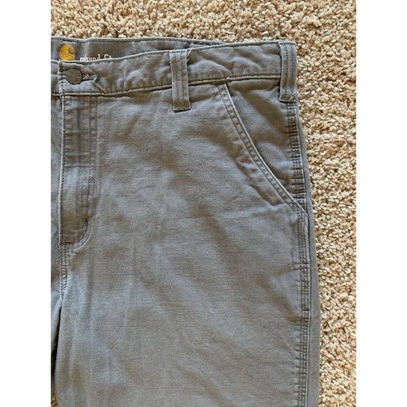 Carhartt Men's 40 Relaxed Fit Grey Canvas Carpenter Shorts 102514-039 EUC - Picture 3 of 11